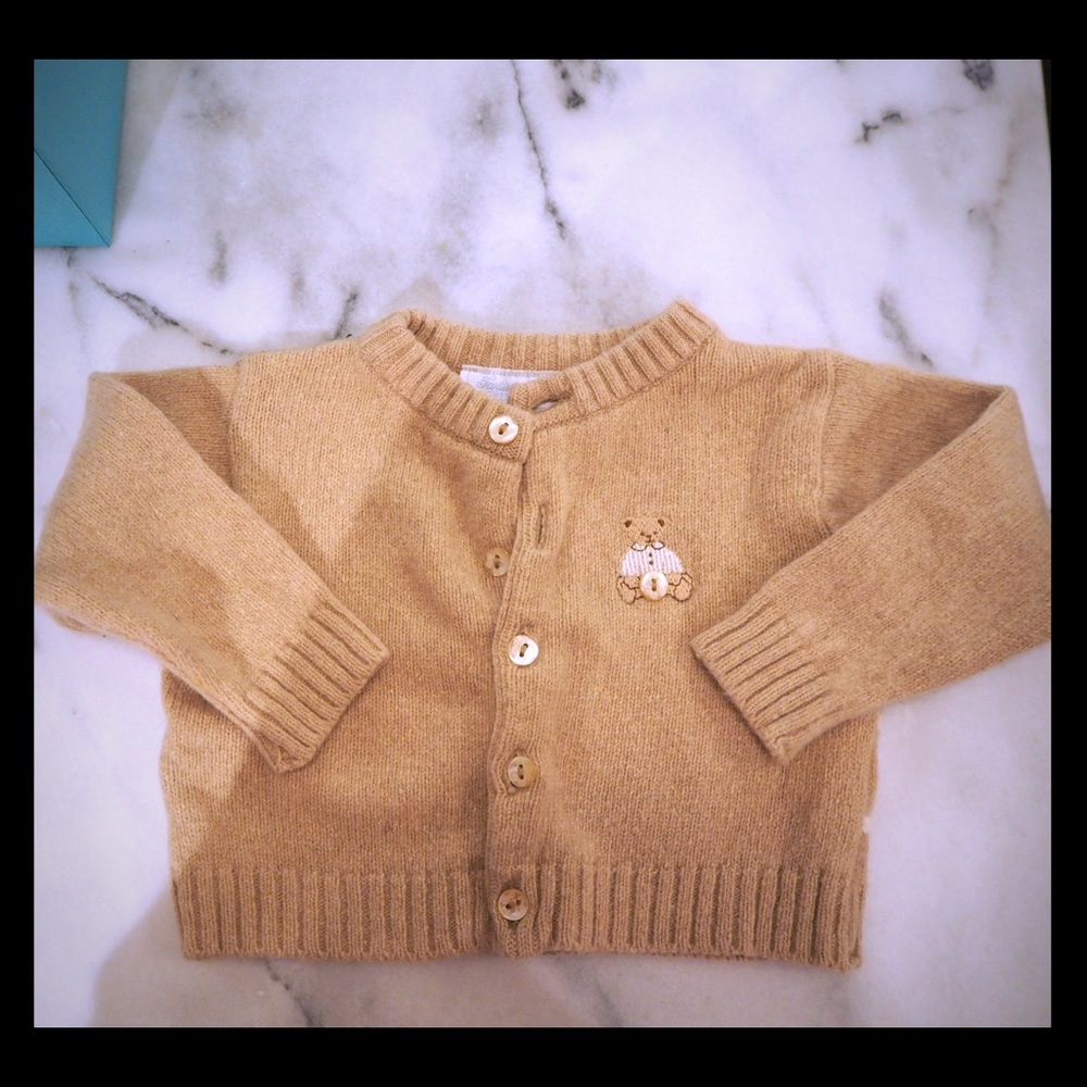Tartine et Chocolat tan wool cardigan